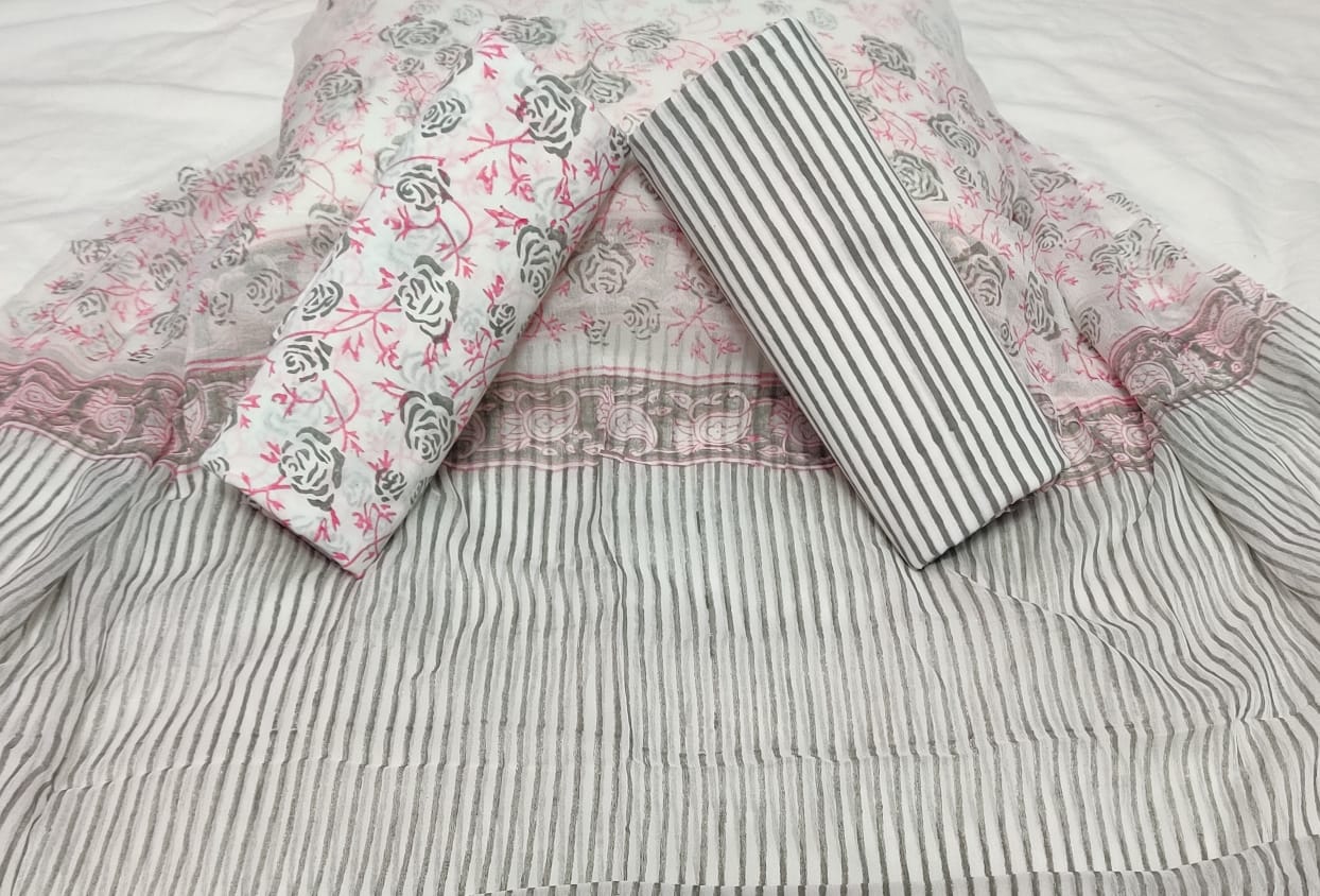 Designer Pure Cotton Suit with Chiffon Dupatta (PCHFYS25)