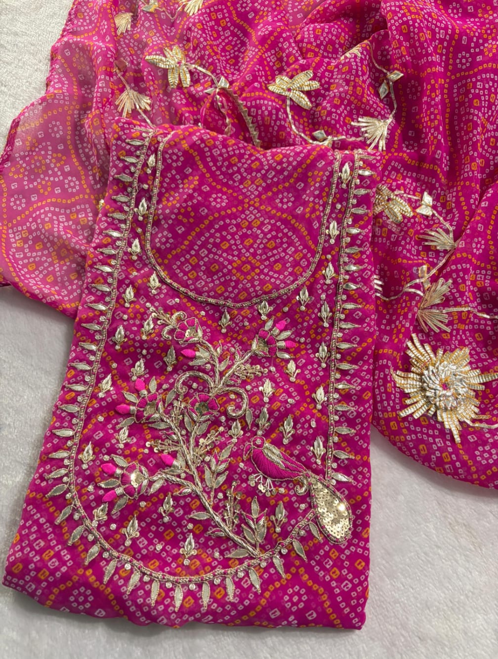 Premium Georgette fabric kurta with zardogi handwork (GBT05)