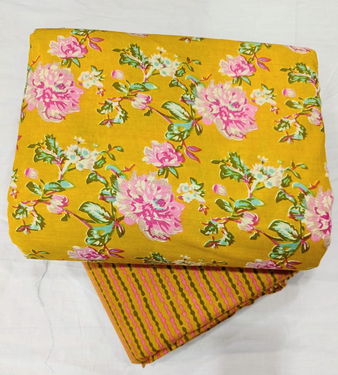 Hand block print Cotton top and bottom set (2PCYS54)