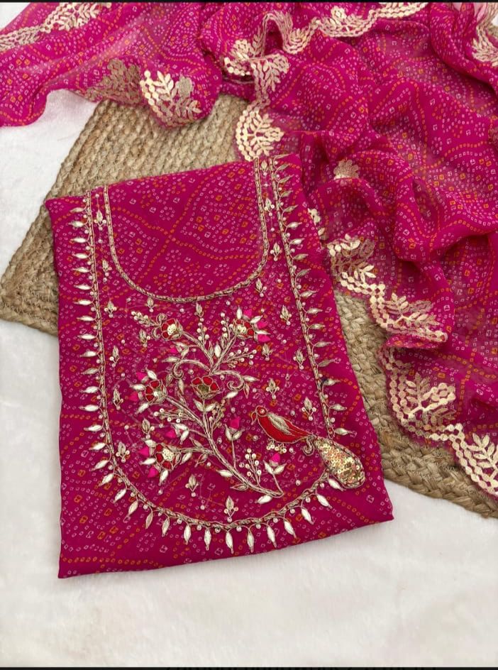 Premium Georgette fabric kurta with zardogi handwork (GBT013)