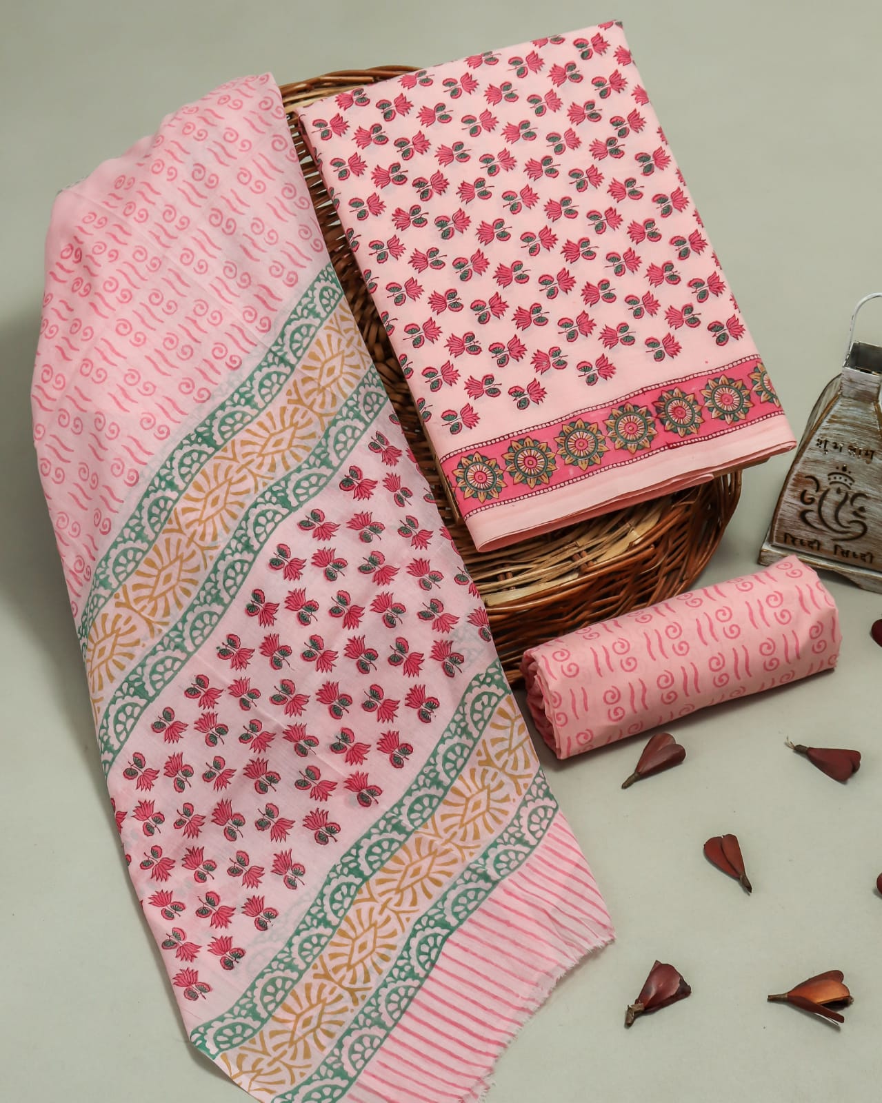 Traditional Hand Block Print Pure Cotton Suit With Cotton Mulmul Dupatta  Malys218