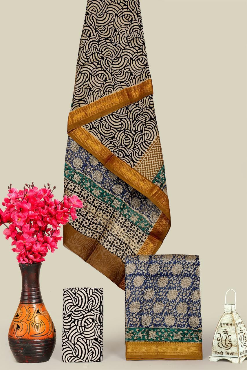 EXCLUSIVE MARBLE PRINT MAHESHWARI SILK SUIT WITH MAHESHWARI SILK DUPATTA (MSLYS202)