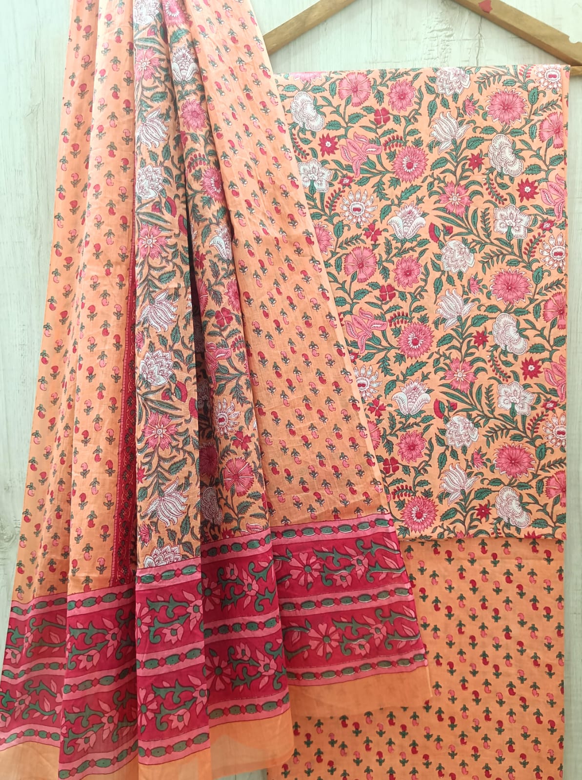 EXCLUSIVE HAND BLOCK PRINT PURE COTTON SUIT WITH COTTO MULMUL DUPATTA (MALYS118)