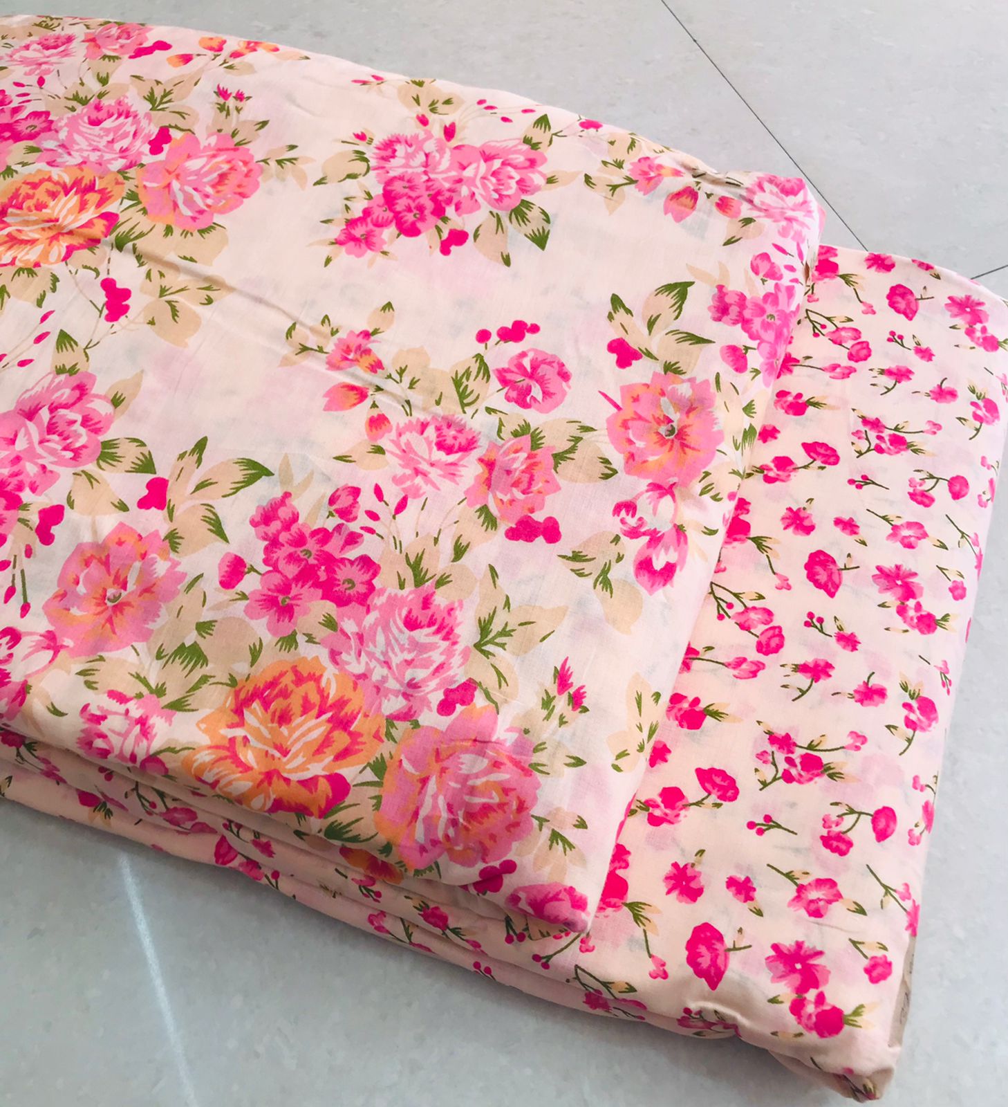 Hand block print Cotton top and bottom set (2PCYS42)