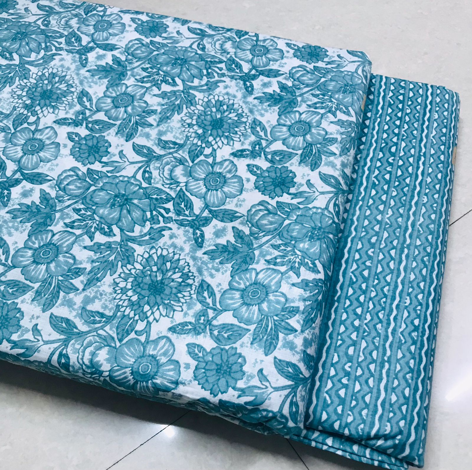 Traditional Hand block print Cotton top and bottom set (2PCYS23)