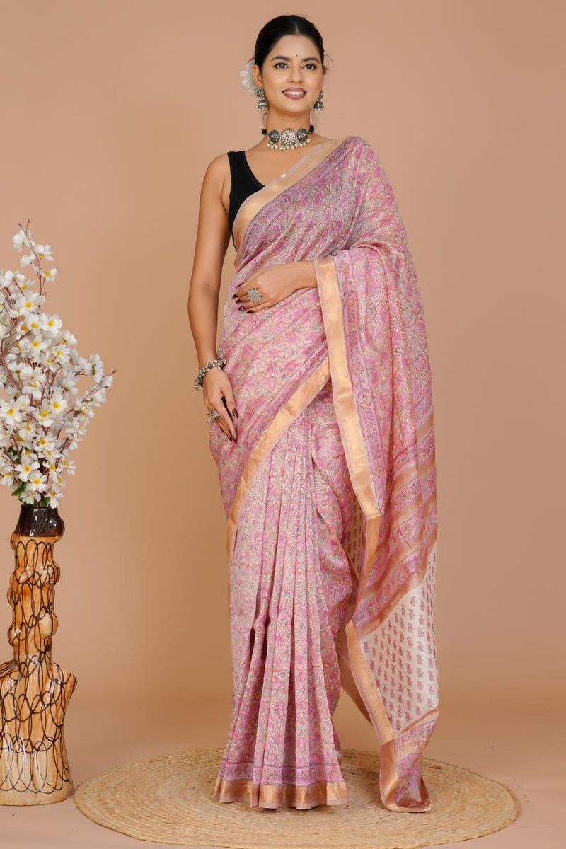 EXCLUSIVE HAND BLOCK PREMIUM MAHESWARI SILK SAREE ( MSYS48)
