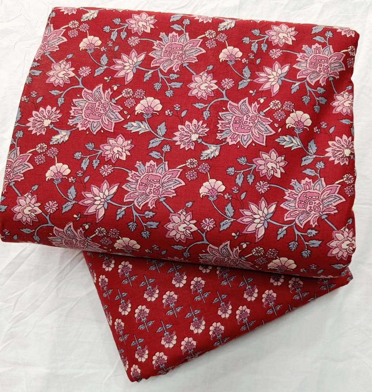 Traditional Hand block print Cotton top and bottom set (2PCYS103)