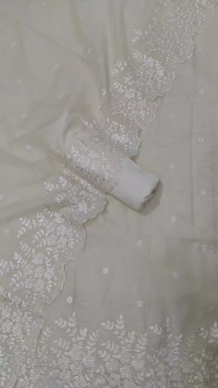 EXCLUSIVE BANARASI PURE CHANDERI SILK SELF EMBROIDERY SUIT (BPCSES04)