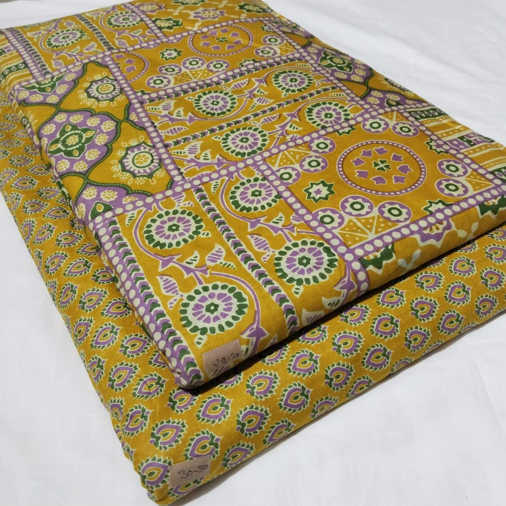 Traditional Hand block print Cotton top and bottom set (2PCYS20)