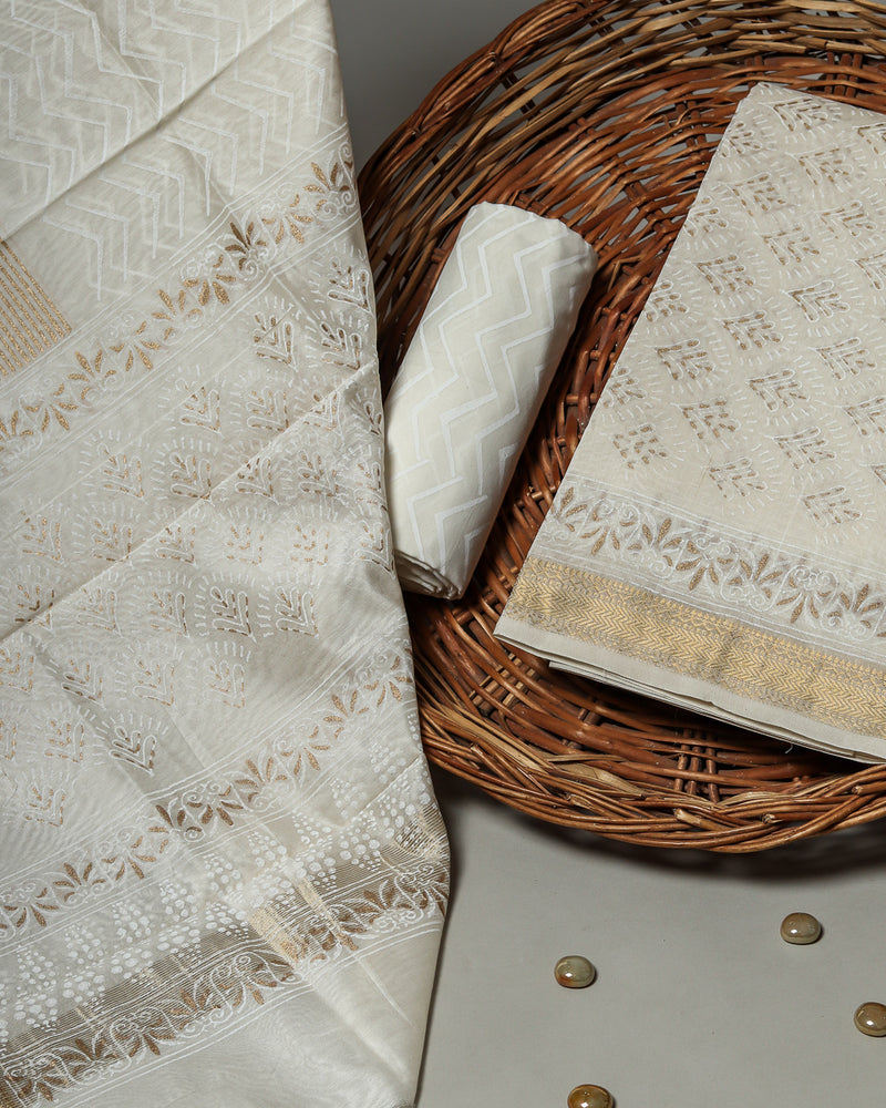 EXCLUSIVE HAND BLOCK PRINT MAHESHWARI SILK SUIT WITH MAHESHWARI SILK DUPPTA (MSLYS182)