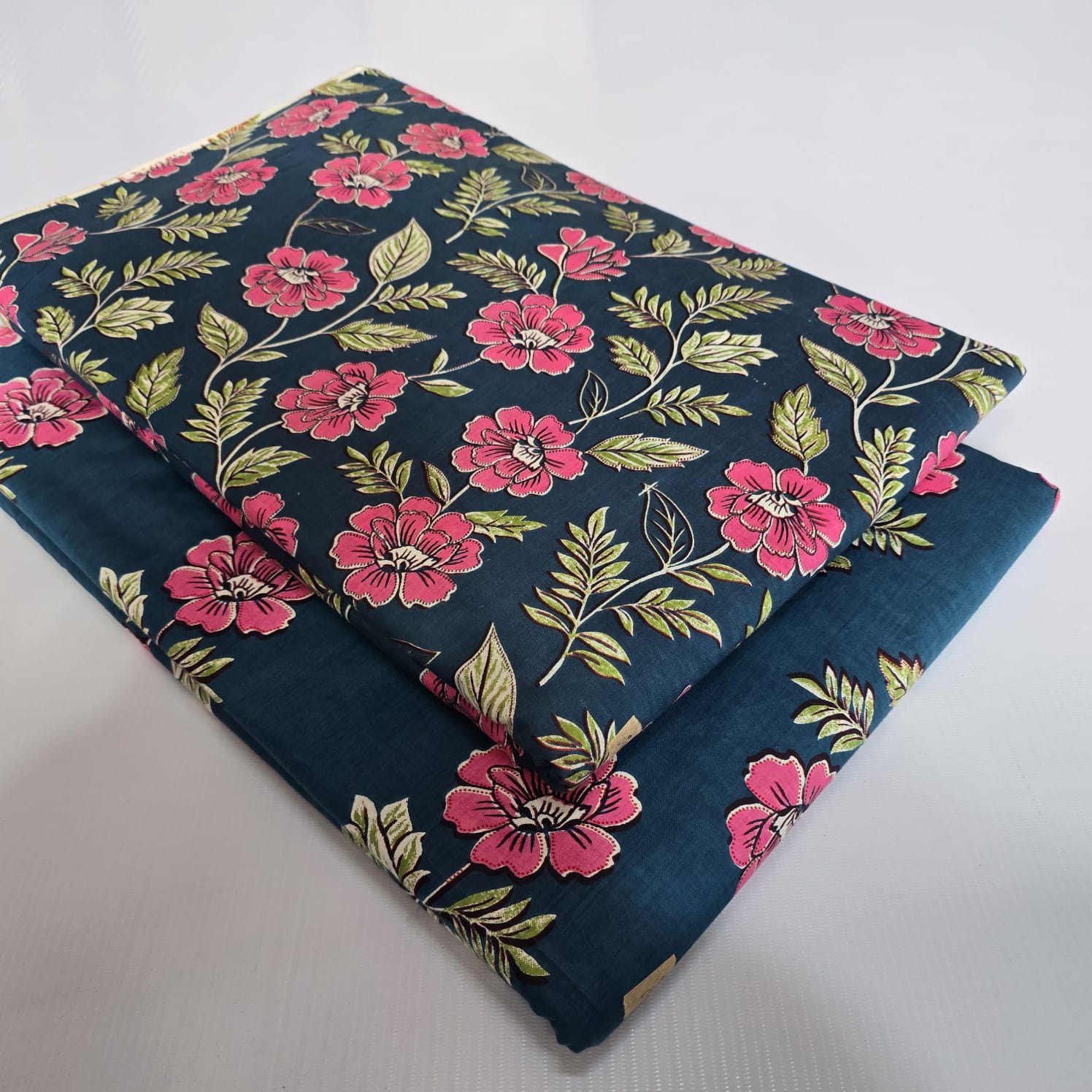 Traditional Hand block print Cotton top and bottom set (2PCYS73)