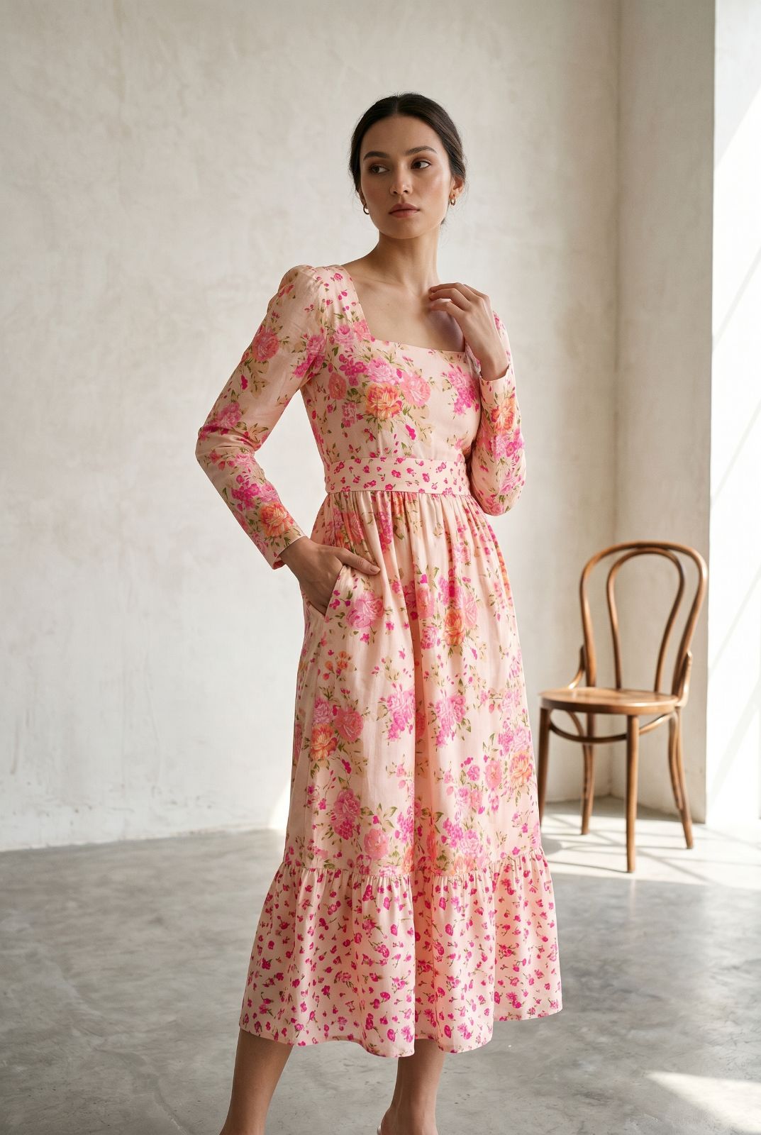 Hand block print Cotton top and bottom set (2PCYS53)