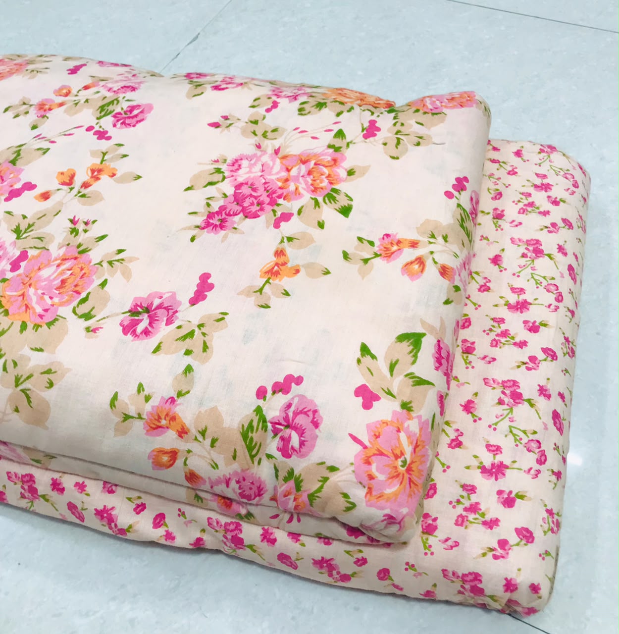Hand block print Cotton top and bottom set (2PCYS53)