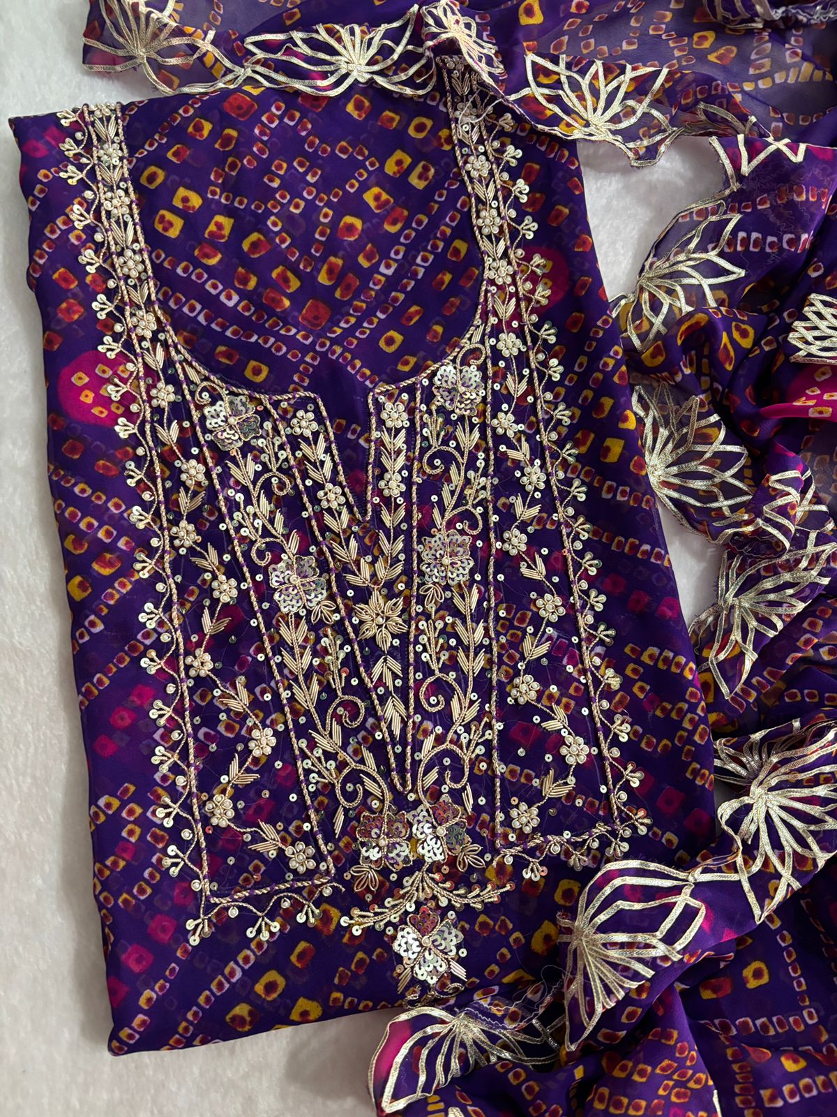 Premium Georgette fabric kurta with zardogi handwork (GBT012)