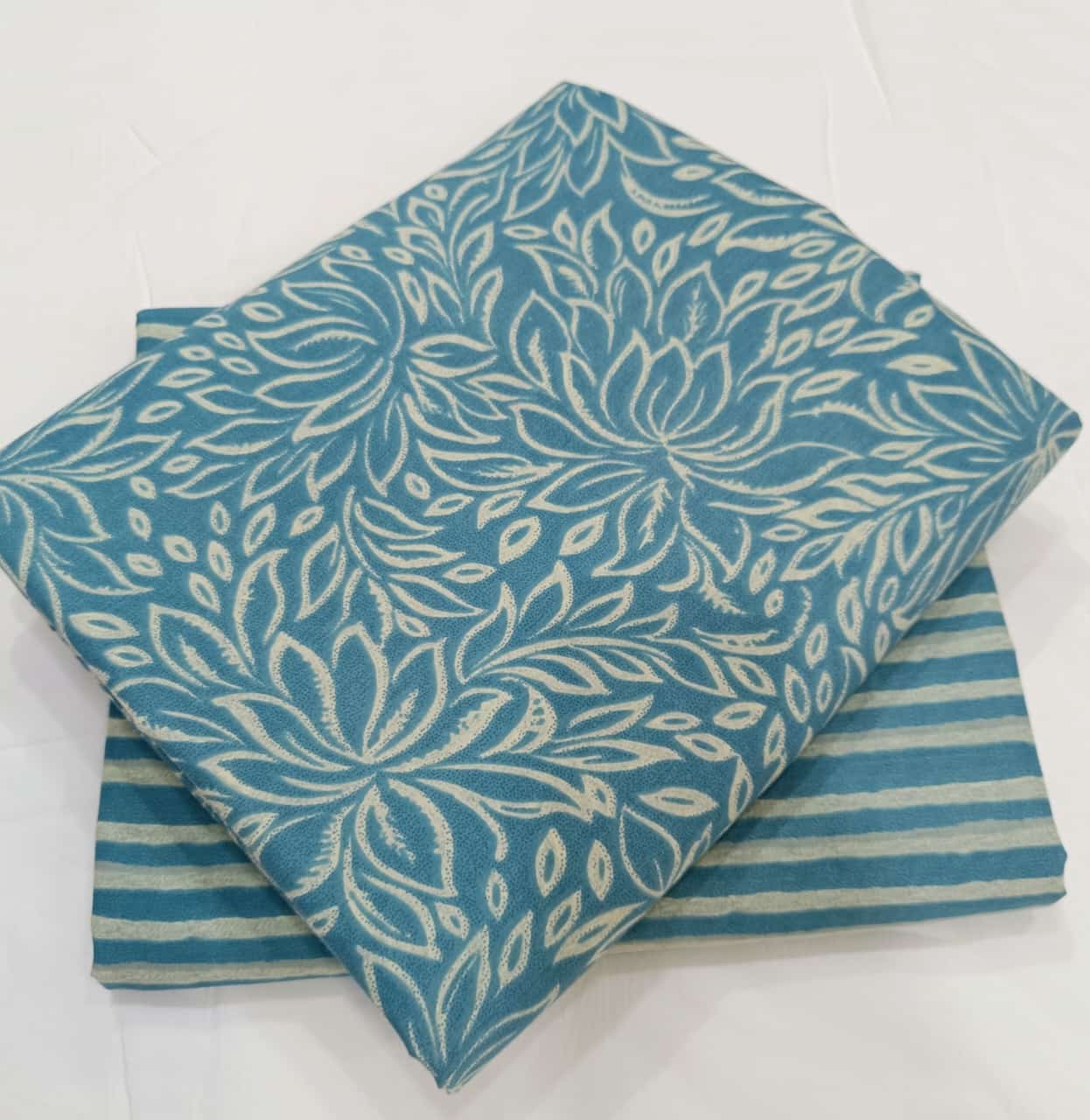 Traditional Hand block print Cotton top and bottom set (2PCYS57)