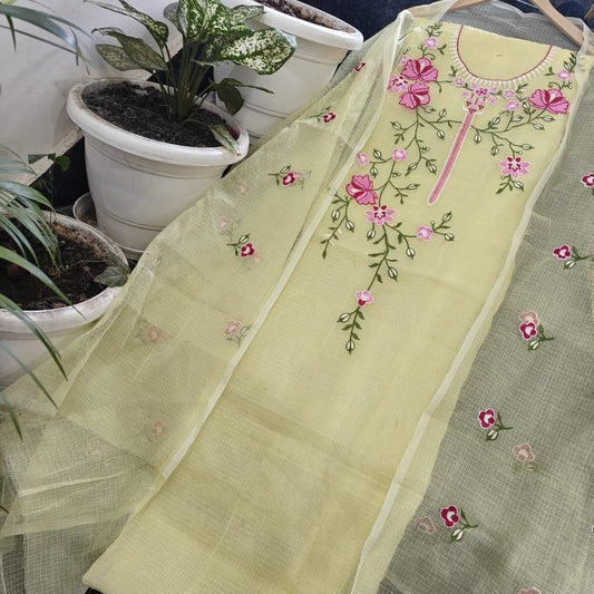 Yuvi Style Kota Doria Suit With Embroidery Work (FKDYS115)