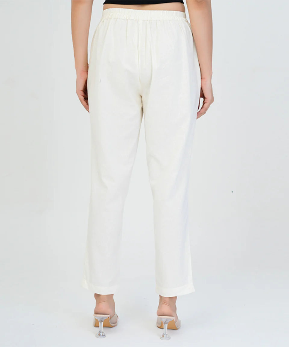 Off White Cotton Pant (SAYS13)