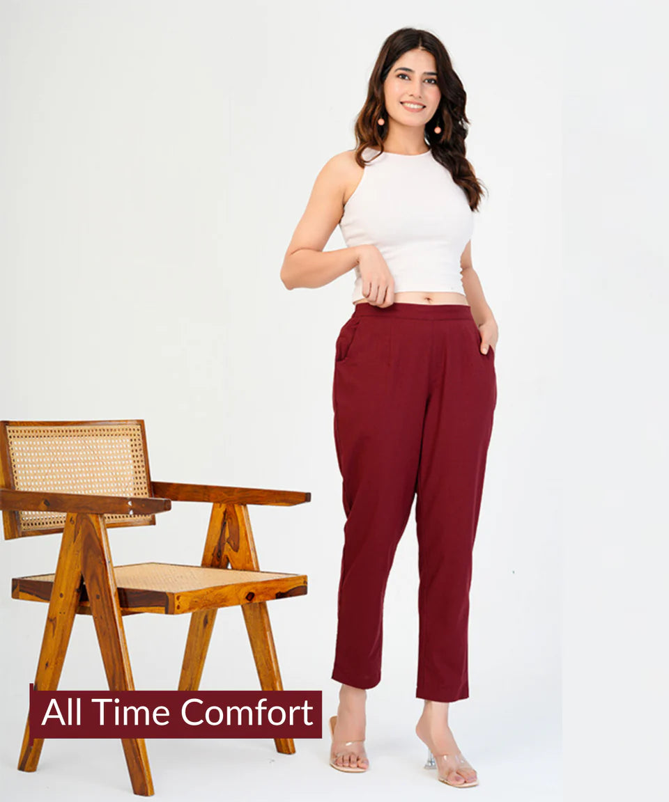 Maroon Cotton Pant (SAYS04)