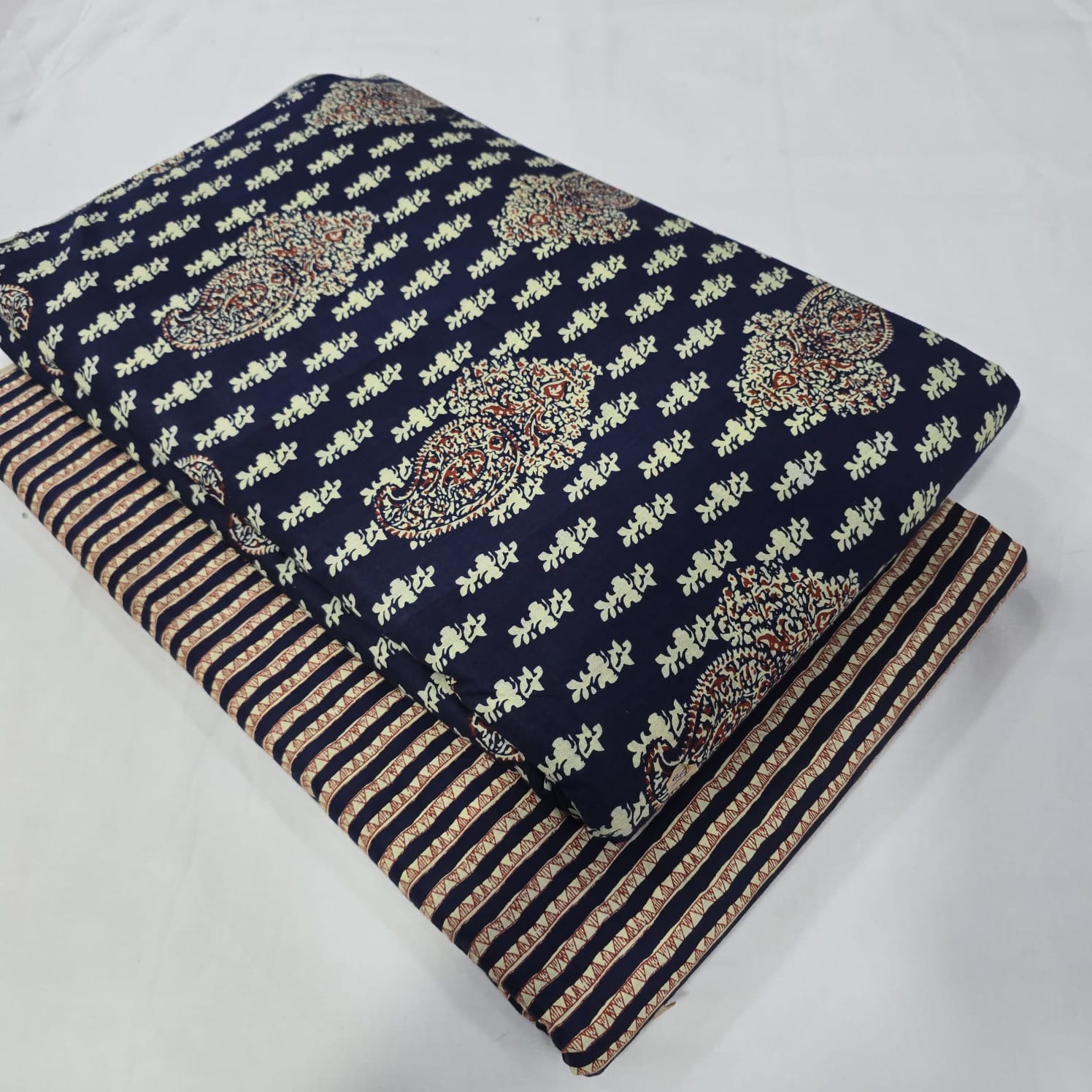 Traditional Hand block print Cotton top and bottom set (2PCYS68)