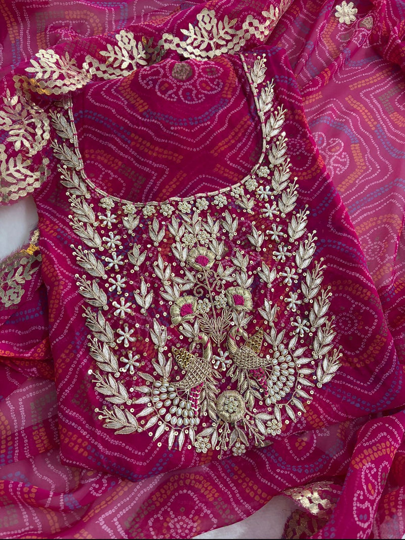 Premium Georgette fabric kurta with zardogi handwork (GBT005)