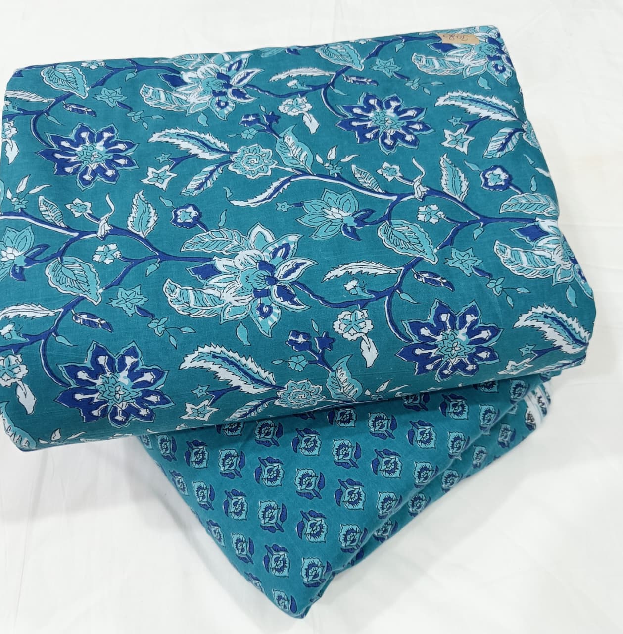 TRADITIONAL HAND BRUSH FLOWER PRINT COTTON TOP AND BOTTOM SET (2PCYS28)