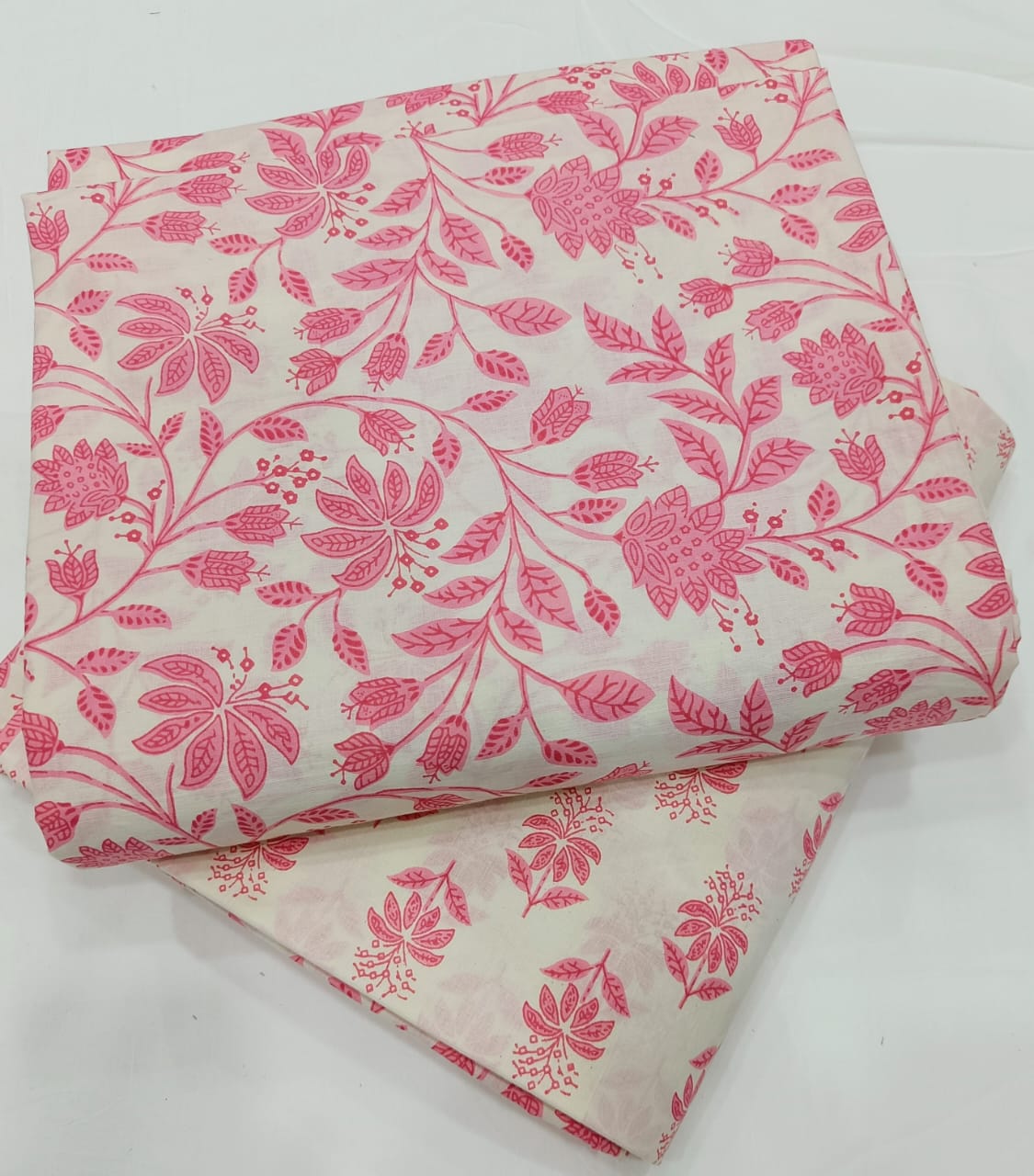 TRADITIONAL HAND BRUSH FLOWER PRINT COTTON TOP AND BOTTOM SET 2PCYS158)