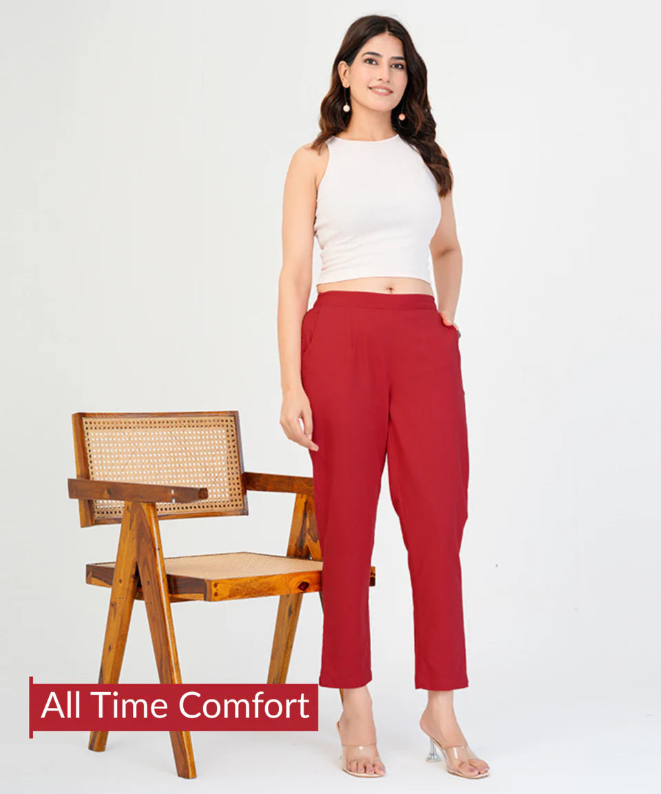 Red Cotton Pant (SAYS10)