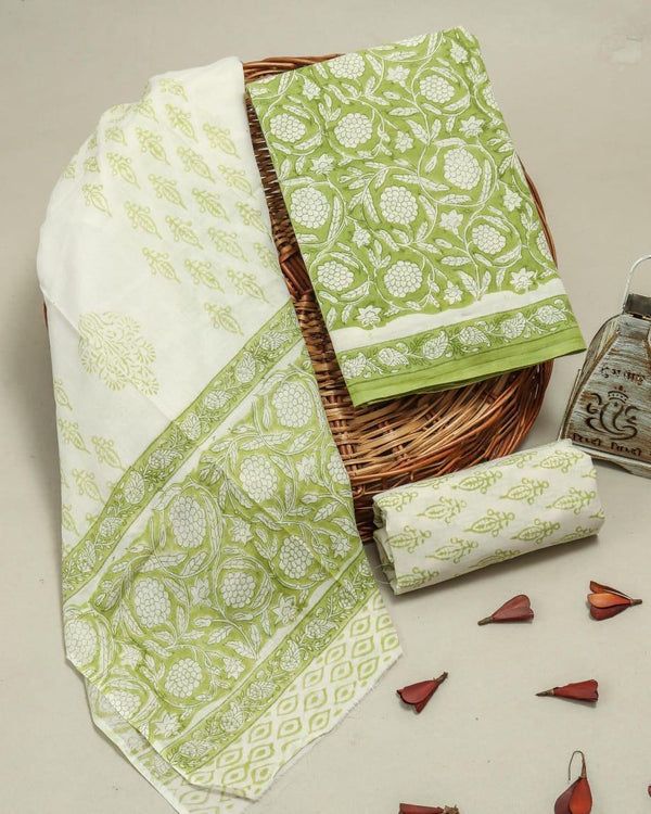 YUVI STYLE HAND BLOCK PRINT PURE COTTON SUIT WITH COTTON MULMUL DUPATTA (MALYS163)