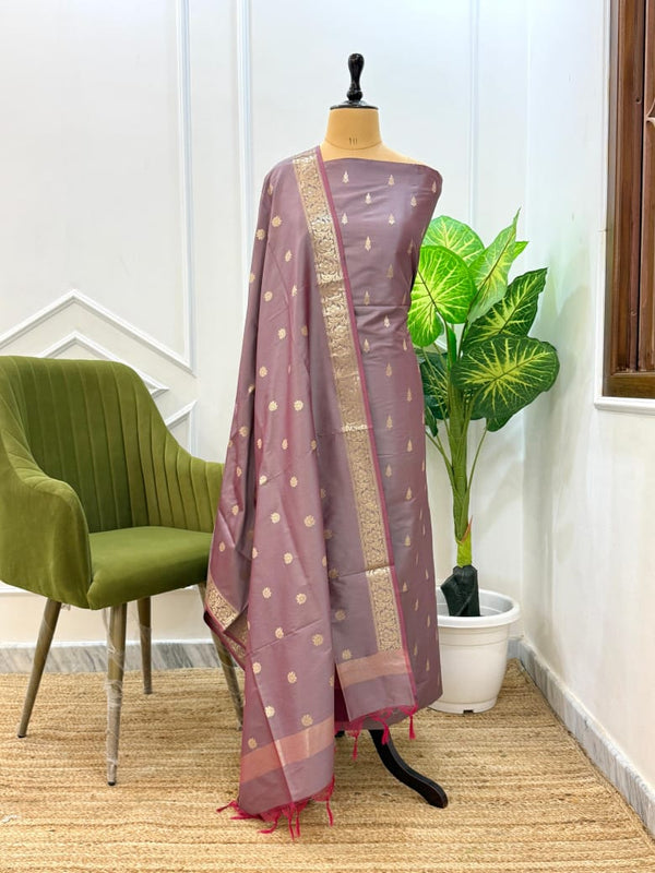 EXCLUSIVE BANARASI KATAN SILK SUIT WITH DUPATTA (BKSSYS12)