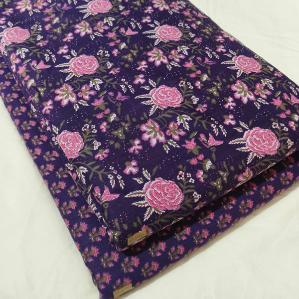 Hand block print Cotton top and bottom set (2PCYS03)