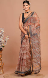 DESIGNER HAND BLOCK PRINTED KOTA DORIYA SILK SAREE(KDSYS02)