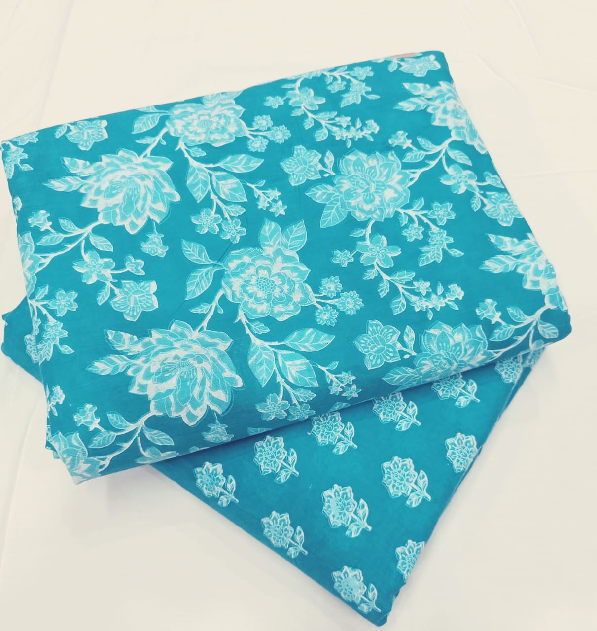 Traditional Hand block print Cotton top and bottom set (2PCYS58)