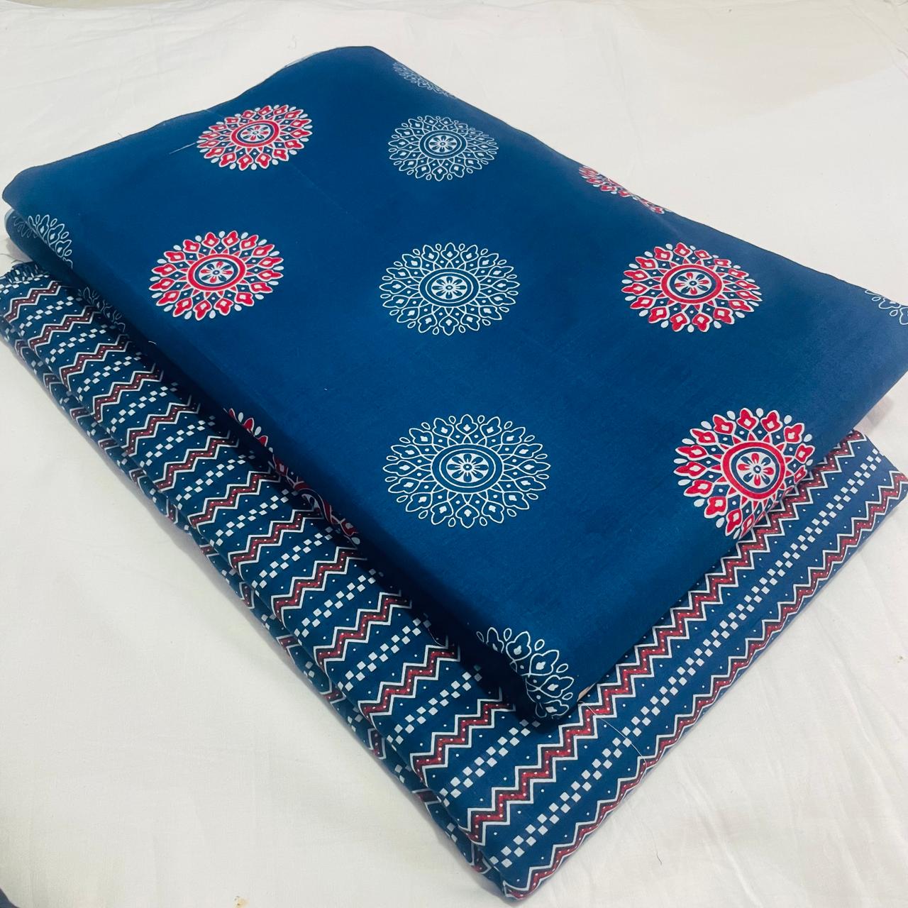 Traditional Hand block print Cotton top and bottom set (2PCYS80)