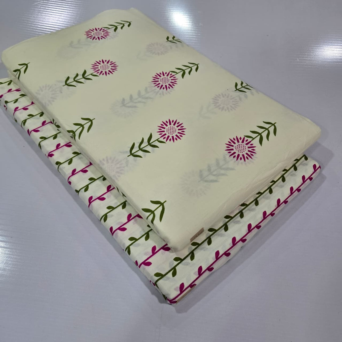 Traditional flowers print Cotton top and bottom set (2PCYS86)