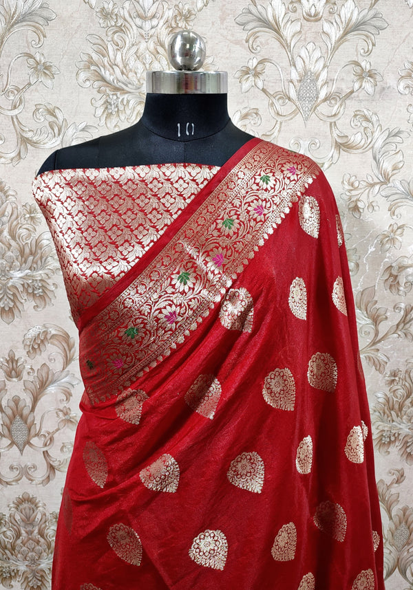 TRADITIONAL BANARASI CHIFFON TAASHPHA SILK SAREE (BCSSYS01)