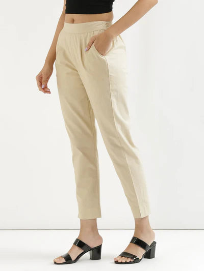 Beige Cotton Pant (SAYS06)