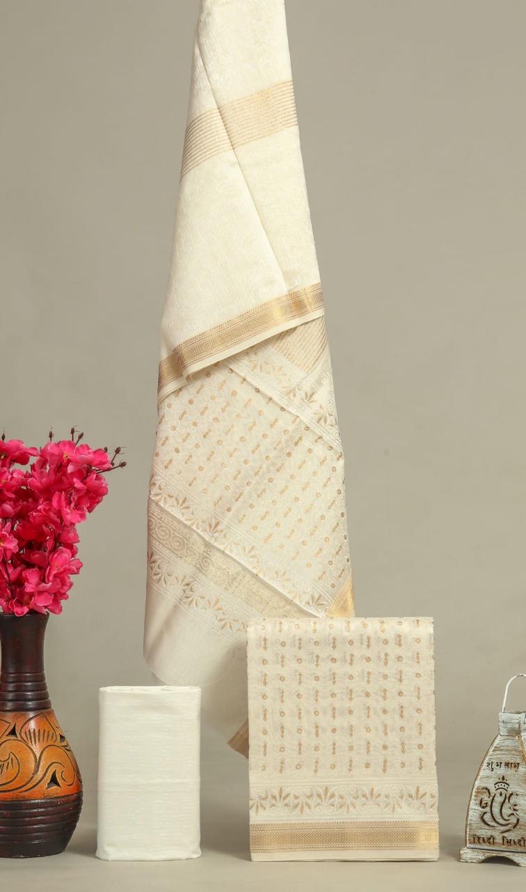 Designer Hand Block Print Maheshwari Silk Suit Set (MSLYS23)