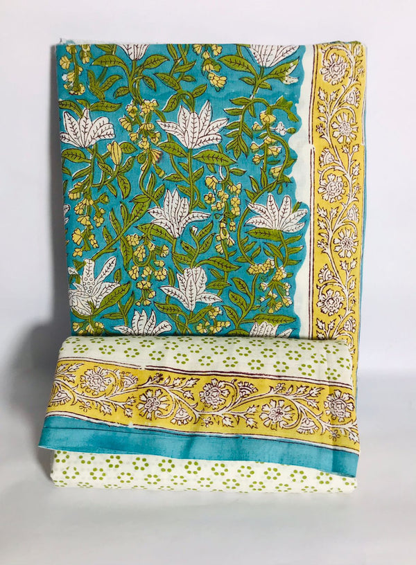 Hand block print Cotton top and bottom set (2PCYS55)