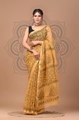 DESIGNER HAND BLOCK PRINTED KOTA DORIYA SILK SAREE(KDSYS22)