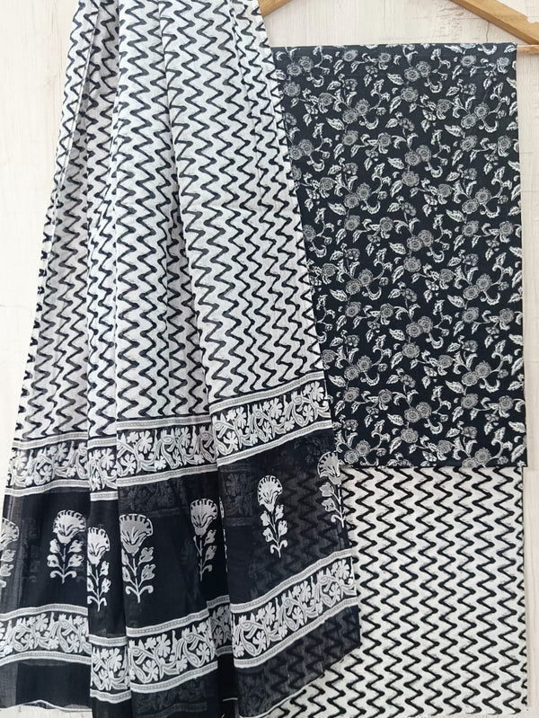 EXCLUSIVE HAND BLOCK PRINT PURE COTTON SUIT WITH COTTO MULMUL DUPATTA (MALYS165)