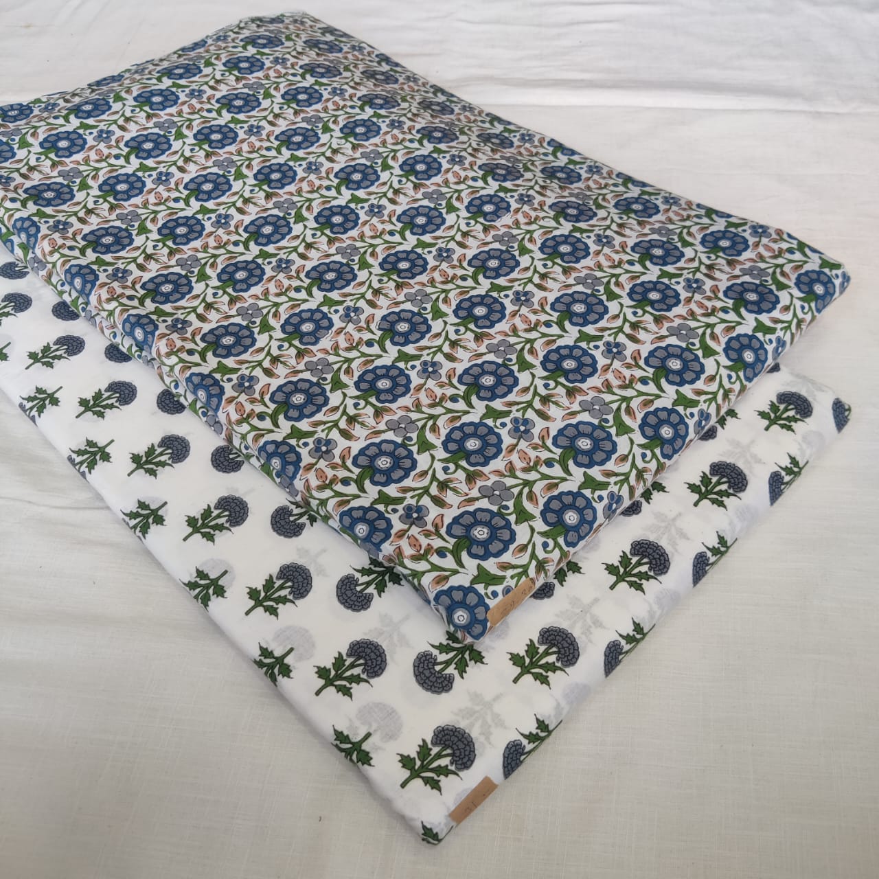 Traditional Hand block print Cotton top and bottom set (2PCYS95)