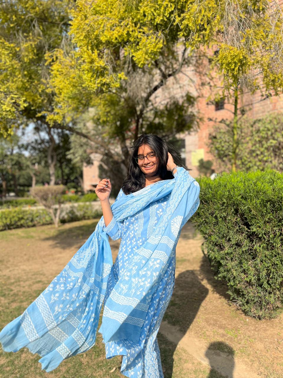 EXCLUSIVE HAND BLOCK PRINT PURE COTTON SUIT WITH COTTO MULMUL DUPATTA (MALYS126)