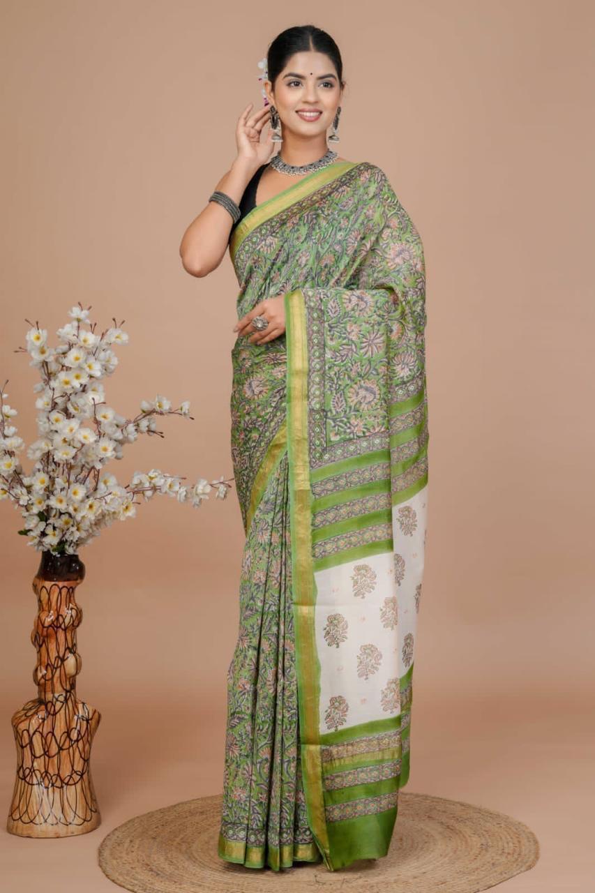 EXCLUSIVE HAND BLOCK PREMIUM MAHESWARI SILK SAREE ( MSYS34)