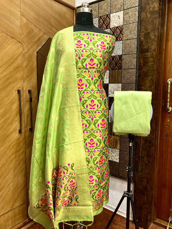 Pure Banarasi Jamdani Tilfi Premium Quality Unstitched Salwar Suit All Over  Jacquard Weaving at Rs 2899.00 | Ladies Salwar Suits | ID: 27441465848