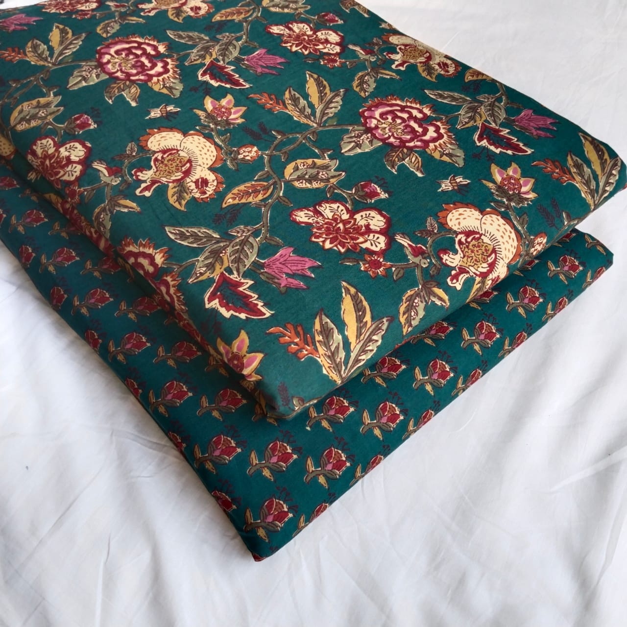 TRADITIONAL HAND BLOCK PRINT COTTON TOP AND BOTTOM SET (2PCYS118)