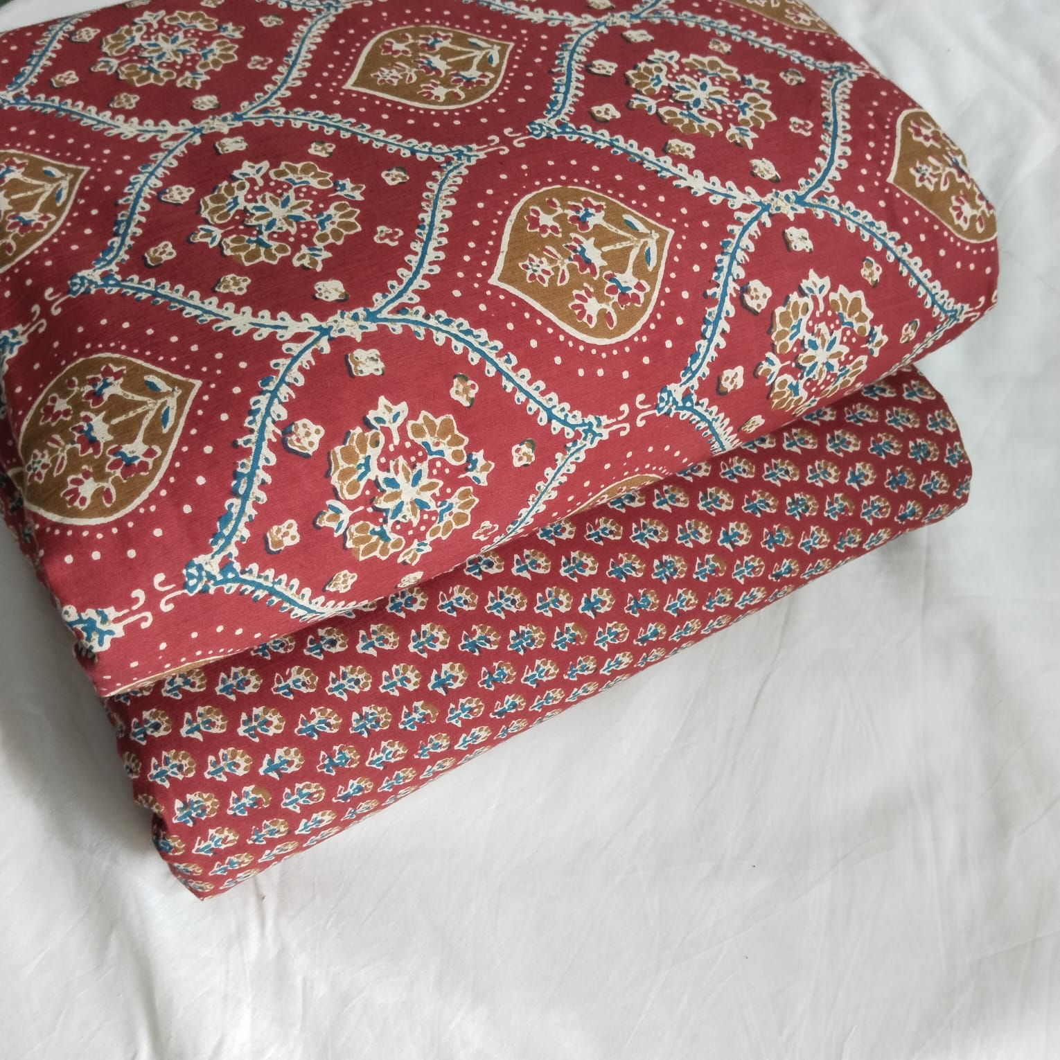 Traditional Hand block print Cotton top and bottom set (2PCYS24)