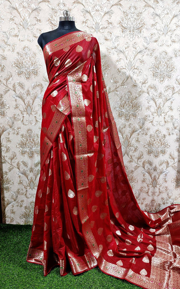 TRADITIONAL BANARASI CHIFFON TAASHPHA SILK SAREE (BCSSYS01)