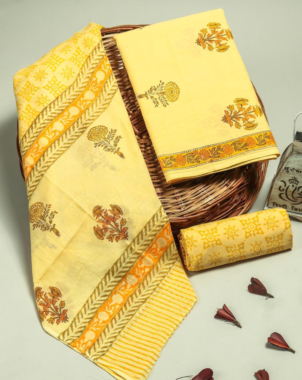 DESIGNER HAND BLOCK   PRINT COTTON SUIT SET (MALYS285)