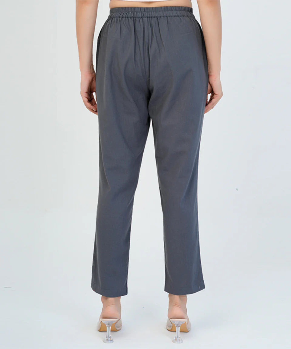 Cement Grey Cotton Pant (SYAS19)
