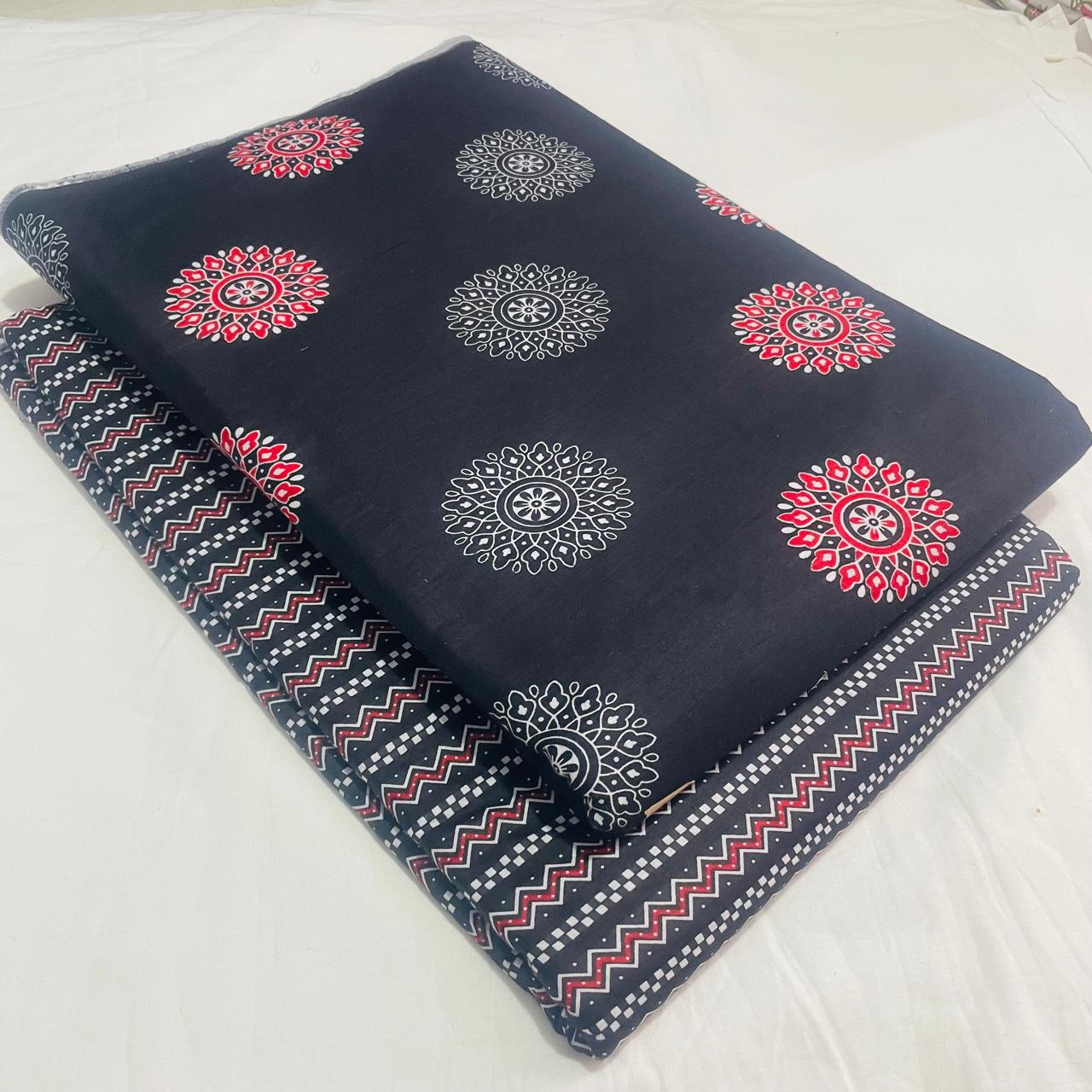 Traditional Hand Block print Cotton top and bottom set (2PCYS150)